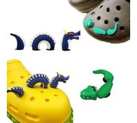 tikono Lot de 2 breloques décoratives 3D pour chaussures (aligator, dragon) - Épingles crocodile pour chaussures - Pour femmes, hommes, garçons et filles - Cadeaux de fête, Plastique