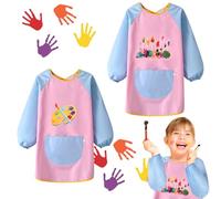 Tikplus Blouse de peinture pour enfant de 1ère vec grandes poches, blouse de peinture pour enfants, de 7 à 12 ans, pour l'école, l'art de la peinture, la cuisine, l'école pour filles et