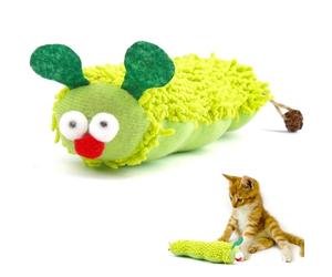 Tikplus Jouet interactif pour chat, chenille en peluche douce pour chat, chaton, soins dentaires et contre la mauvaise haleine