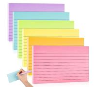 Tikplus Lot de 300 cartes d'index lignées 76 x 127 mm en papier ligné pour apprentissage, prise de notes, liste de choses à faire, 6 couleurs (multicolore-02)