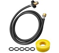 TIKSCIENCE Tuyau de torche au propane de 1,8 m pour connexion de brûleur de mauvaises herbes, filetage à gauche G3/8"-19, tuyau de chalumeau avec joint torique de rechange