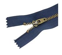 TikTako 3pcs 10/13/15/18cm en laiton Fermeture éclair en métal de cuivre Close-End Verrouillage automatique tirettes, Marine, 4 #, 15cm