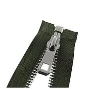 TikTako 5 # Métal Fermeture éclair ouvert Fin automatique de verrouillage à glissière, armée verte, 75cm