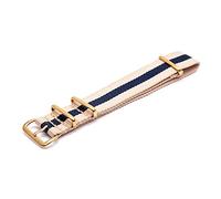 TikTako Bandes OTAN Montre Montre bracelet en toile avec boucle dorée, type 17, 18mm