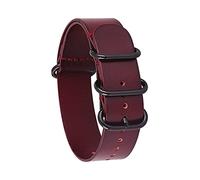 TikTako Cuir OTAN Bracelets Montres de Replacement Montre Band, Vin rouge, 14mm