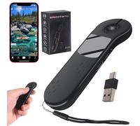 TikTok Mini Souris Bluetooth à Défilement du Bout des Doigts,BT5.3+2,4G+USB-C,Trois Modes+Pavé Tactile,Tourne-Page Portable,Télécommande de Présentateur de Souris Aérienne,Défilement de doigt sans fil
