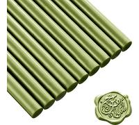 Tikwisdom Lot de 10 bâtons de cire à cacheter vintage pour pistolet à colle - Variété de couleurs (vert pin)
