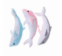 Tikwisdom Lot de 3 animaux en peluche dauphin, dauphin, coussin en peluche, poupée super douce, animal marin, jouet en peluche pour enfants, cadeau (bleu, rose, gris) 30 cm