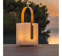 Lumisky Lanterne sans fil TIKY - LED dimmable blanc chaud/multicolore, poignée en bambou H27 cm
