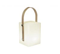 Tiky Lanterne Sans Fil Poignée Bambou - Led Blanc Chaud/Multicolore Dimmable - H27cm Blanc