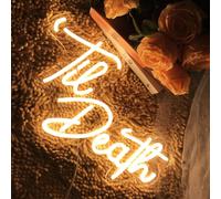 Til Death Décoration Murale De Fête D'anniversaire De Mariage Au Néon Led De Lumière De Mort Pour L'anniversaire Nouvelle Maison Chambre À Coucher Salon Bar Pub Décoration5v15.75x5.9blanc Chaud