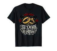 Til Death & Humour Afterlife Till Do Us Part Skull Halloween T-Shirt Graphique avec Valeur