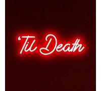 Til Death Neon Sign USB alimenté avec commutateur dimmable pour décor mural Red Led Til Death Light Sign pour mariage fiançailles anniversaire proposition de fête décor cadeau de la Saint-Valentin