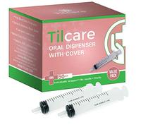 Tilcare Lot de 50 seringues orales avec couvercle, 20 ml, en plastique stérile, pour enfants, animaux domestiques, adultes, distributeur de médicaments oraux sans latex, seringues à tube