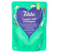 TILDA Riz Basmati Complet, Sauté aux Oeufs, à la Noix de Coco au Piment et à la Citronnelle, Gluant 250g/Sachet (4 sachets, Basmati à la noix de coco au piment et à la citronnelle)