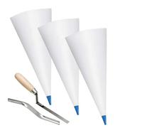 Tile Grout Filler Sac à Joint Mortier Outil de Nivellement Buse Conique Ensemble Réutilisable en PVC Souple Résistant aux Mélanges Épais Compression Aisée Convient aux Travaux Intérieurs Chantiers