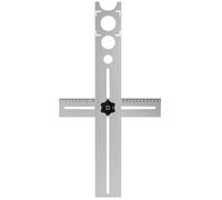 Tile Hole Locator - Stainless Steel Measuring Template | Precision Alignment Tool 300mm Range Multi Size Drilling Guide 25/40/45/55/60mm for Countertop or Renovation Use