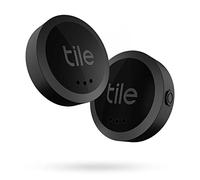 Tile Sticker (2022) Lot de 2 localisateurs d’article Bluetooth, Portée de 45 m, compatible avec Alexa, Google Smart Home, iOS et Android, Noir