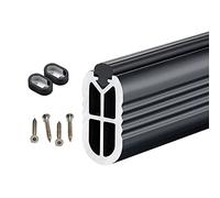Tiles de placard lourds de 120 cm de long tube de rail de garde-robe en métal de long avec bande de silence et ensemble de bride de charge de 2,6 mm de charge de 2,6 mm d'épaisseur 150 kg / 330