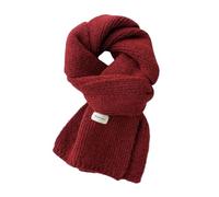 TILEZE Écharpe Femmes Écharpes En Cachemire Lady Hiver Thicken Chaud Doux Pashmina Châles Wraps Femmes Couleur Pure Tricot Longue Écharpe, rouge, 18x145cm
