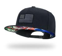 tilgomedal Snapback Chapeaux pour hommes femmes Fashion Dad Casquettes de baseball, Drapeau des États-Unis à bord plat Bk 2, Large-X-Large