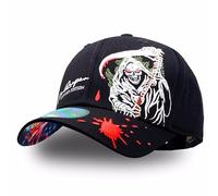 tilgomedal Snapback Chapeaux pour hommes Skull Broderie Réglable Solide Flat Bill Hat Unisexe Casquettes de baseball, noir, Large-X-Large