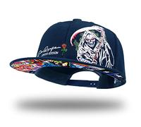 tilgomedal Snapback Chapeaux pour hommes Skull Broderie Réglable Solide Flat Bill Hat Unisexe Casquettes de baseball, Ny F Reaper, L/XL