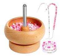 Tilhumt perle Spinner pour la fabrication de bijoux, tournante sans effort perle en argile en bois avec 2 aiguilles de perles grand oeil et 3000 perles de graines