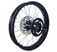TILIEINE Jante de Roue Roue à Plaque de Disque de Jantes arrière de 1,85x16 Pouces avec Frein à Disque et pignon pour Pit Bike Dit Bike(12mm)
