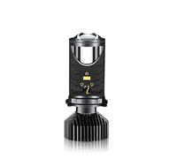 TILIEINE Motorcycle Front Light Bar Projecteur Y6 H4, lentille de projecteur avec Ventilateur de Refroidissement, Ampoule de Faisceau Haut/Bas Automobile 90 W, 12 V(1pc Left-Hand Driver)