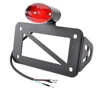 TILIEINE Support de Plaque Feu arrière Universel pour Moto, Support de Plaque d'immatriculation latéral, lumière LED, Compatible avec Harley Sportster Bobber
