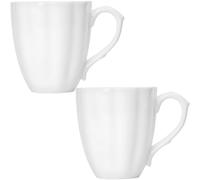 tiliuoe Lot de 2 tasses en porcelaine blanche en forme de citrouille pour Halloween, paire assortie pour Thanksgiving et décoration d'automne, cadeau pour couples, 400 ml chacune