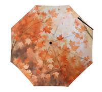 Tilivyx Parapluies Feuilles D'automne Orange Parapluie Pliant Automatique Parapluie Solaire Uv Parapluie Portable