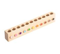 Tilizan Porte Crayon de Couleur en Bois, Montessori Porte Crayons pour Enfants, Pot à Crayons en Bois avec 11 Compartiments, pouvant Classer les Stylos de Couleur, pour Classe, Maison, École