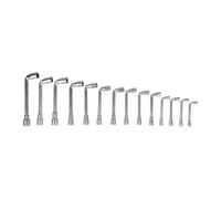 TILL. - Coffret 14 clés à pipe débouchées 6 pans | Tailles 8 à 21 mm | Acier résistant | Idéal pour mécanique, plomberie, travaux difficiles d’accès | Outil pro & bricoleur