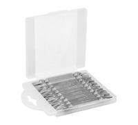 TILL. - Coffret embouts de vissage double-têtes 65 mm | 4 empreintes : plat, PH2, PZ2, T20 | 10 pièces | Acier résistant | Compatible visseuse et tournevis