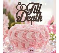 Till Death Décoration de gâteau rétro Mr et Mrs rustique en bois pour gâteau de mariage et de fiançailles