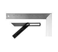 TILL. - Équerre 300 mm double graduation + Fausse équerre 250 mm | Mesure et traçage précis | Idéal pour bois, métal, plâtre | Outils de marquage polyvalents.