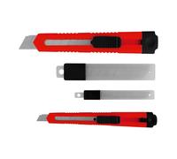 TILL. - Lot de 2 cutters 9 mm & 18 mm avec 10 lames | 5 lames incluses par cutter | Corps bicolore rouge/noir | Sécurisés, précis et durables | Idéal bricolage & bureau