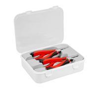 TILL. - Lot de 4 mini pinces de précision | Universelle, bec demi-rond, bec coudé, coupante de côté | Coffret compact | Idéal travaux fins & électroniques