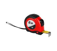 TILL. - Mètre ruban 8 m x 25 mm | Boîtier bi-matière | Double blocage | Ruban acier laqué | Clip ceinture & dragonne | Retour automatique