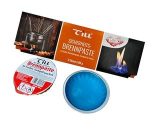 Till Pâte combustible pour fondue, grill de table, pierre chaude - 3 boîtes de 80 g - Sûre et propre - Très inflammable