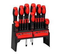 TILL. - Set tournevis et embouts 38 pièces | Acier chrome vanadium | Rack rangement à poser ou fixer | Outils complets pour bricolage