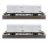 Tillig 70056 H0 Lot de 2 chariots porte-conteneurs Post aa-t/12,8, DR, Ep.IV