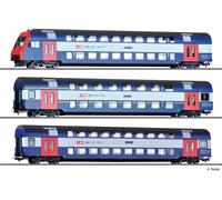 Tillig 70066 SBB CFF FFS Set 3 Voitures Voyageurs À 2 Niveaux H0