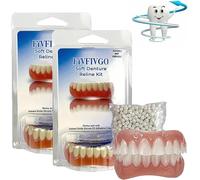 TiLLOw Fivfivgo Soft Denture Reline Kit,Fivfivgo Soft Dentures,Snap on Soft Denture Reliner Kit for Upper and Lower Denture (2 set)