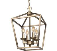 TILLOWW Luminaire suspendu en fer doré à 4 lumières, lustre de salle à manger vintage du milieu du siècle, petites lampes suspendues for allée, salon et îlot de cuisine
