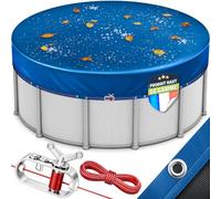 tillvex® Bâche de piscine ronde de qualité supérieure - Diamètre 520 cm - Pour Ø 420 à 460 cm - Avec kit de montage - Bâche solaire de 200 g/m² - Pour l'été et l'hiver - Résistant aux UV