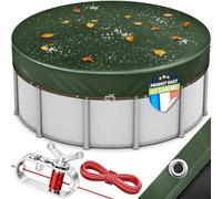 tillvex® Bâche de piscine ronde de qualité supérieure - Diamètre 560 cm - Pour Ø 460-500 cm - Avec kit de montage - Bâche solaire de 200 g/m² - Pour l'été et l'hiver - Résistant aux UV