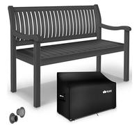 tillvex Banc de Jardin 150 cm en Bois avec Couverture | Solide Banquette d'Extérieur 3-4 Places | Jusqu'à 320 kg de Charge | Meuble de Terrasse, Parc, Patio, Balcon